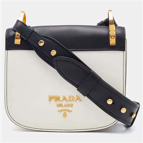 prada pionniere saddle bag|PRADA City Calf Pionniere Saddle Bag Black .